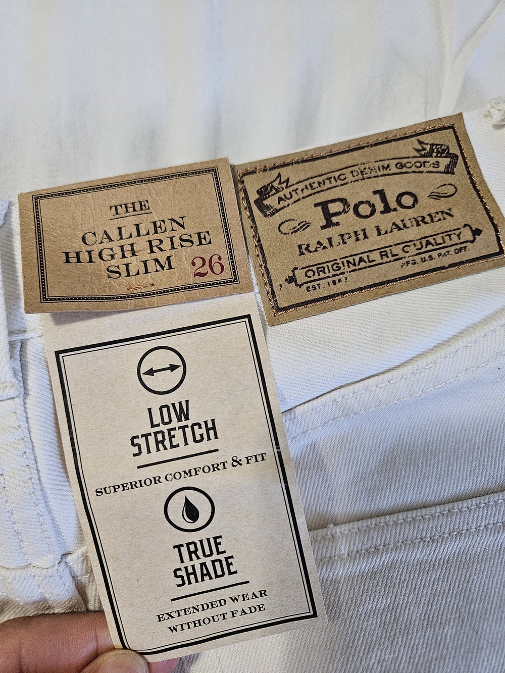 Polo by Ralph Lauren White Callen High Rise Slim Jeans